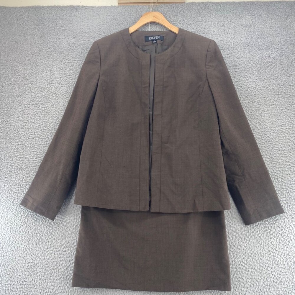 Kasper Brown Skirt Set